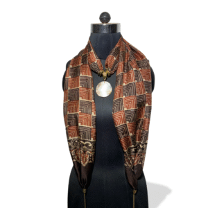 Mistyvine, Pure Silk Stole with White Shell Charm