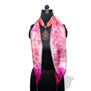 Pink ombre stole with antique-style circular pendant